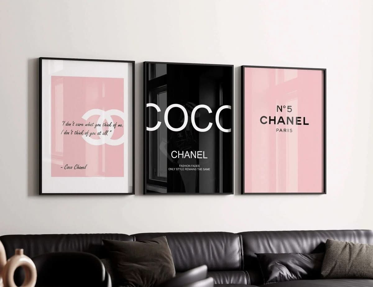 Second view of the Pink Luxury Fashion Prints Set, showcasing chic fashion-inspired artwork.