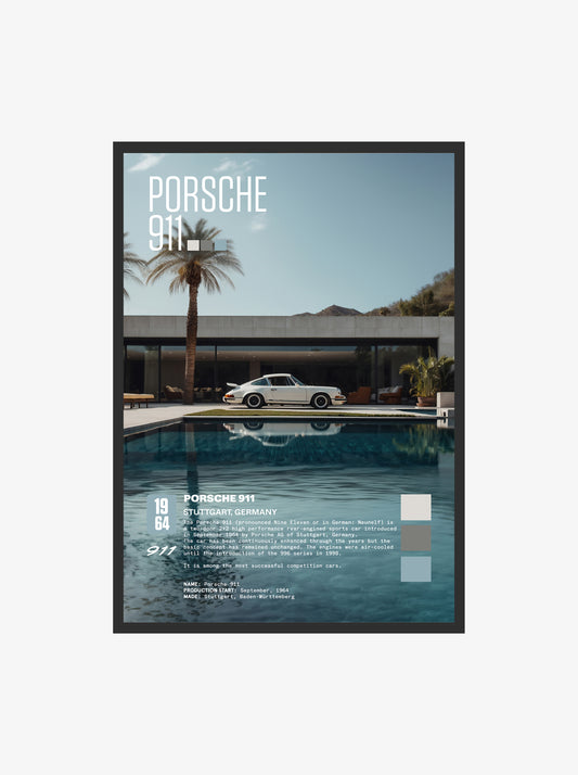 Vintage Porsche 911 Poster Digital Download