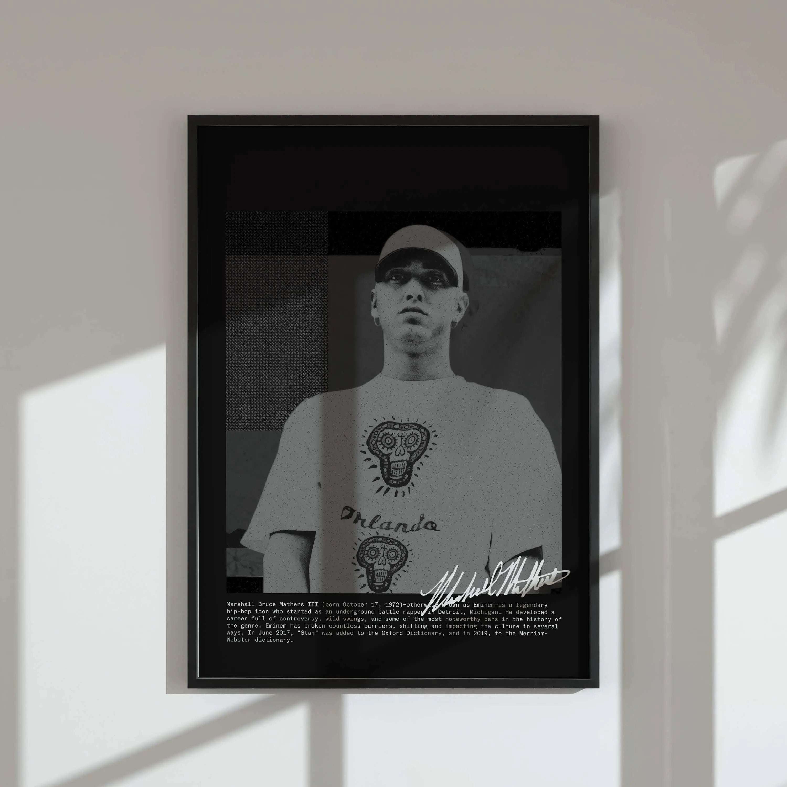 Rap Album Cover Wall Art printable digital art print framed on modern wall in living room, hip-hop art by Haus of Prints.
