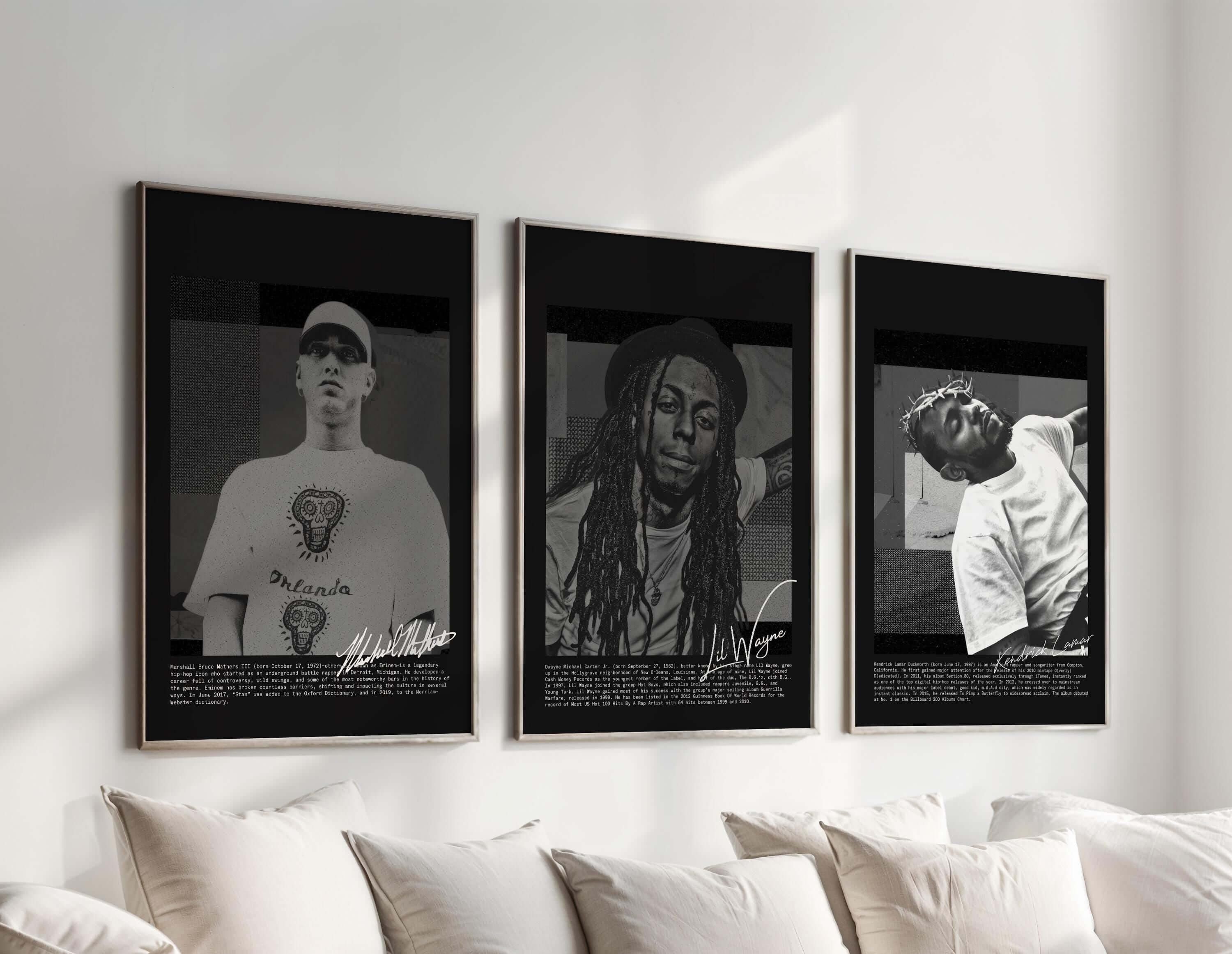 Rap Album Cover Wall Art Set of 3 - Haus of Prints