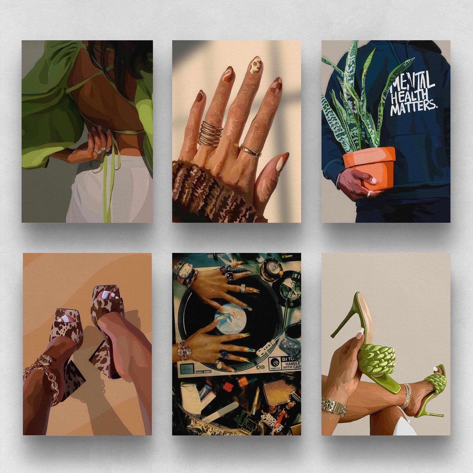 Set of 12 Minimalist Black Woman Art Prints - Haus of Prints