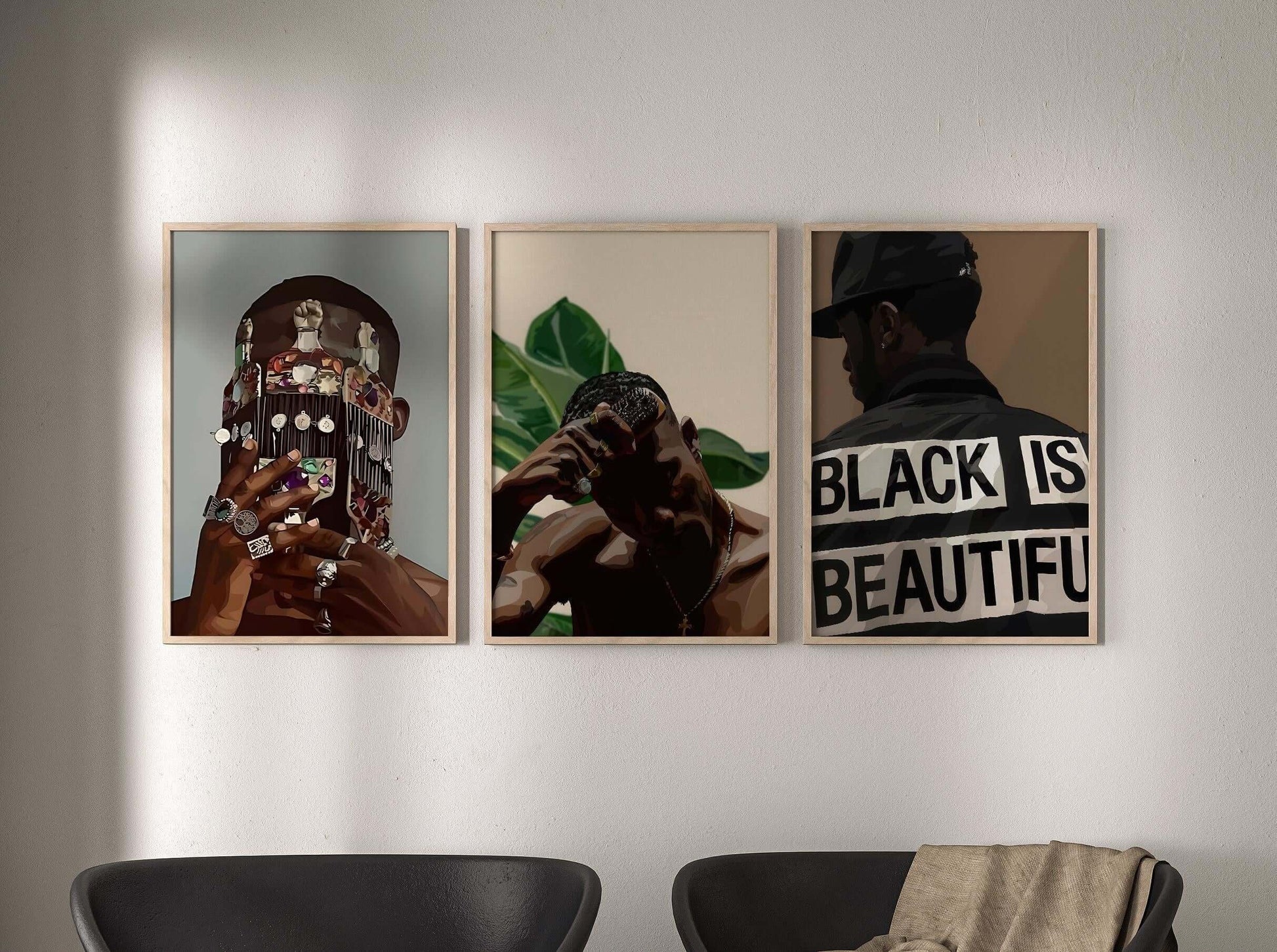 Set of 12 Minimalist Black Woman Art Prints - Haus of Prints