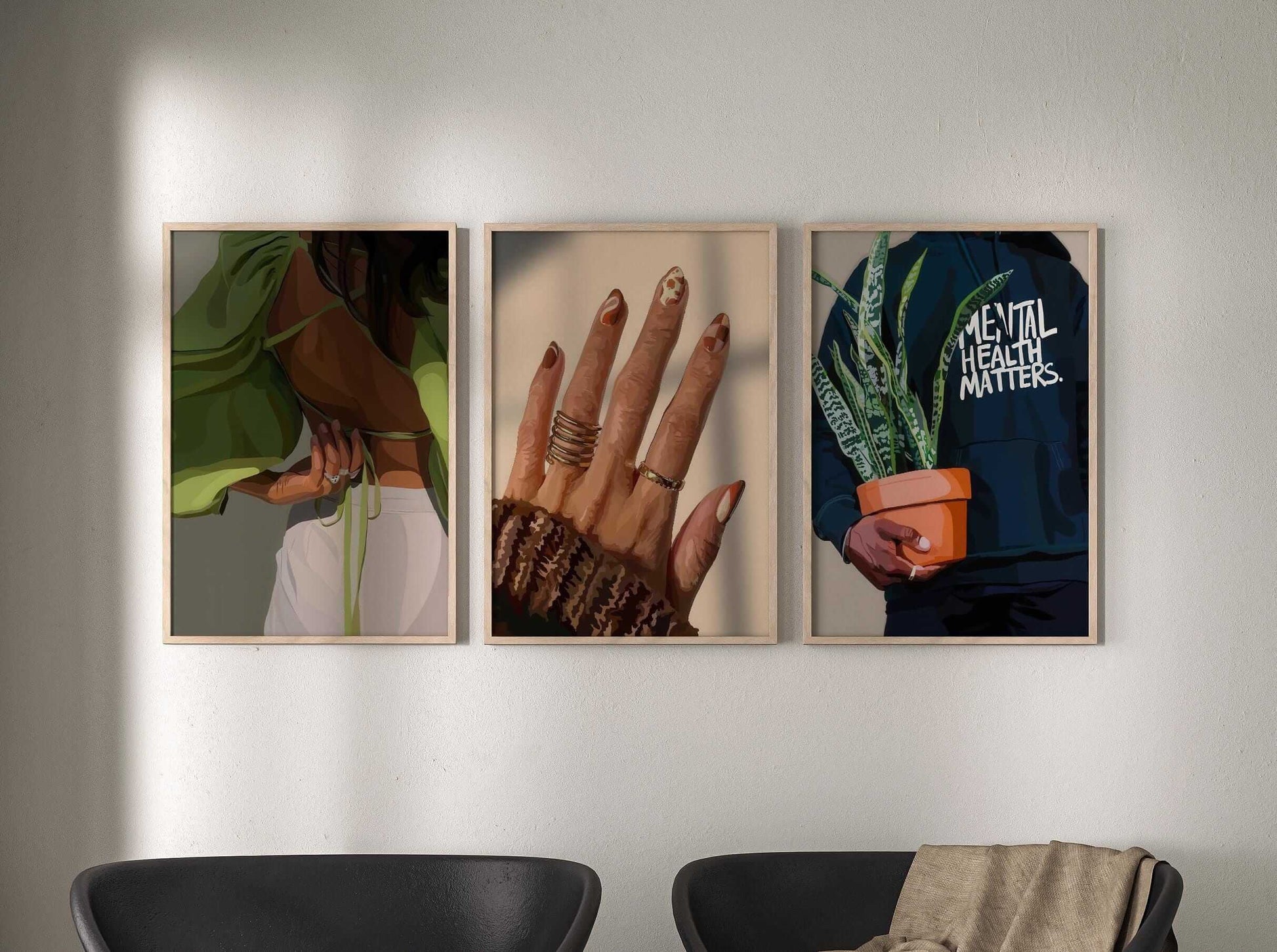 Set of 12 Minimalist Black Woman Art Prints - Haus of Prints