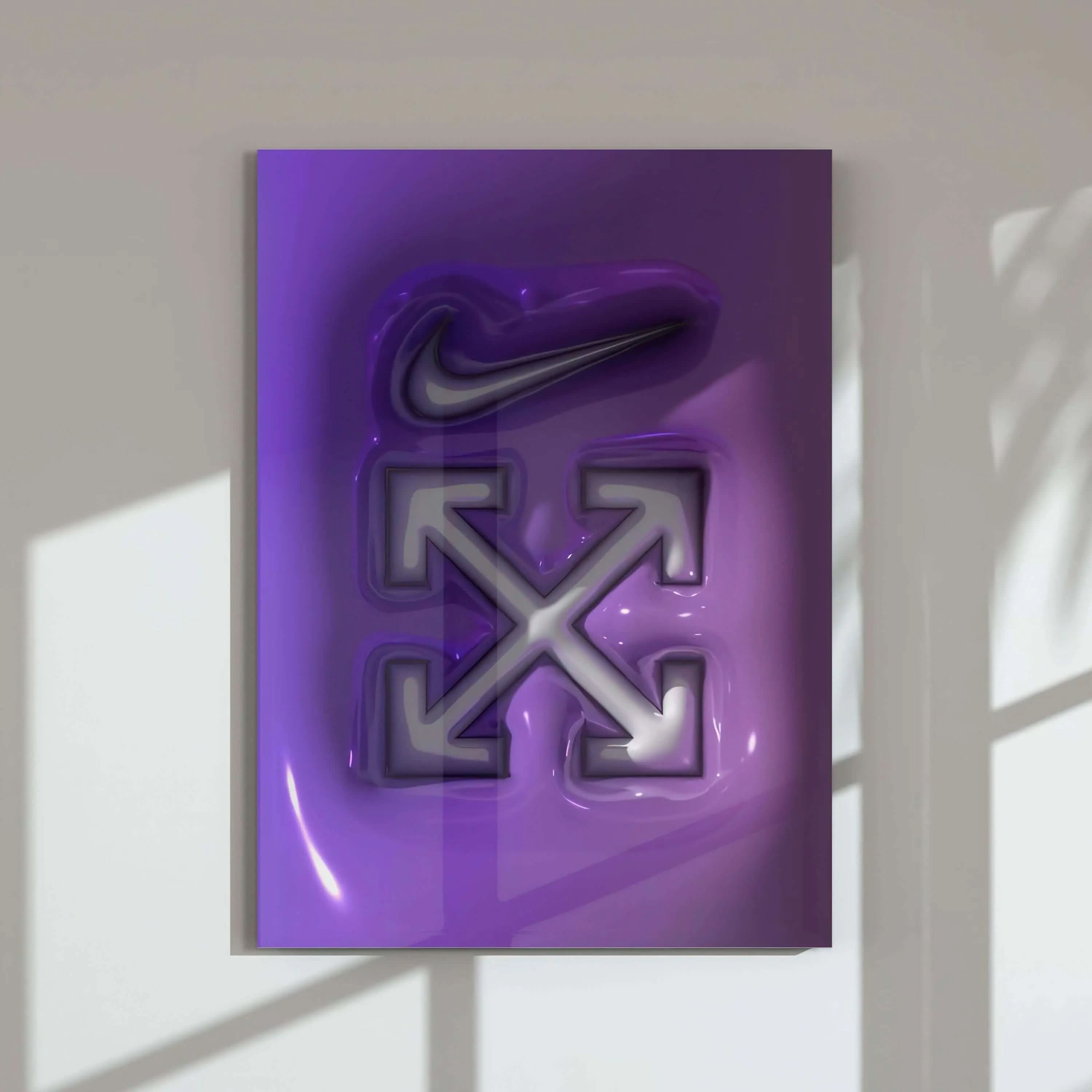 Unique 3D wall art poster featuring abstract shapes, perfect for enhancing urban-themed interior design.
