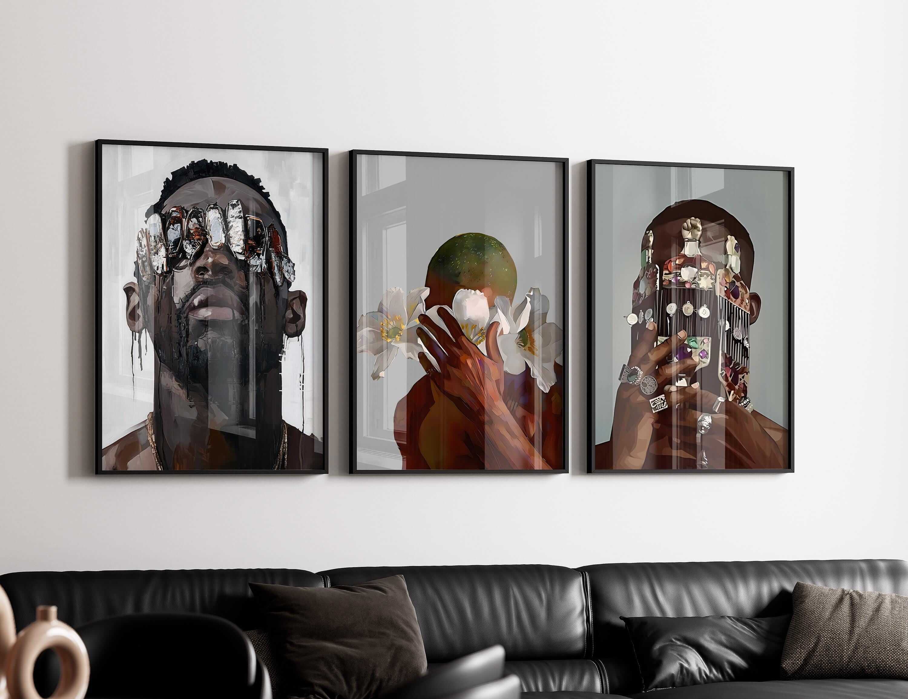 Set of 3 Black Men Wall Art Prints - Haus of Prints