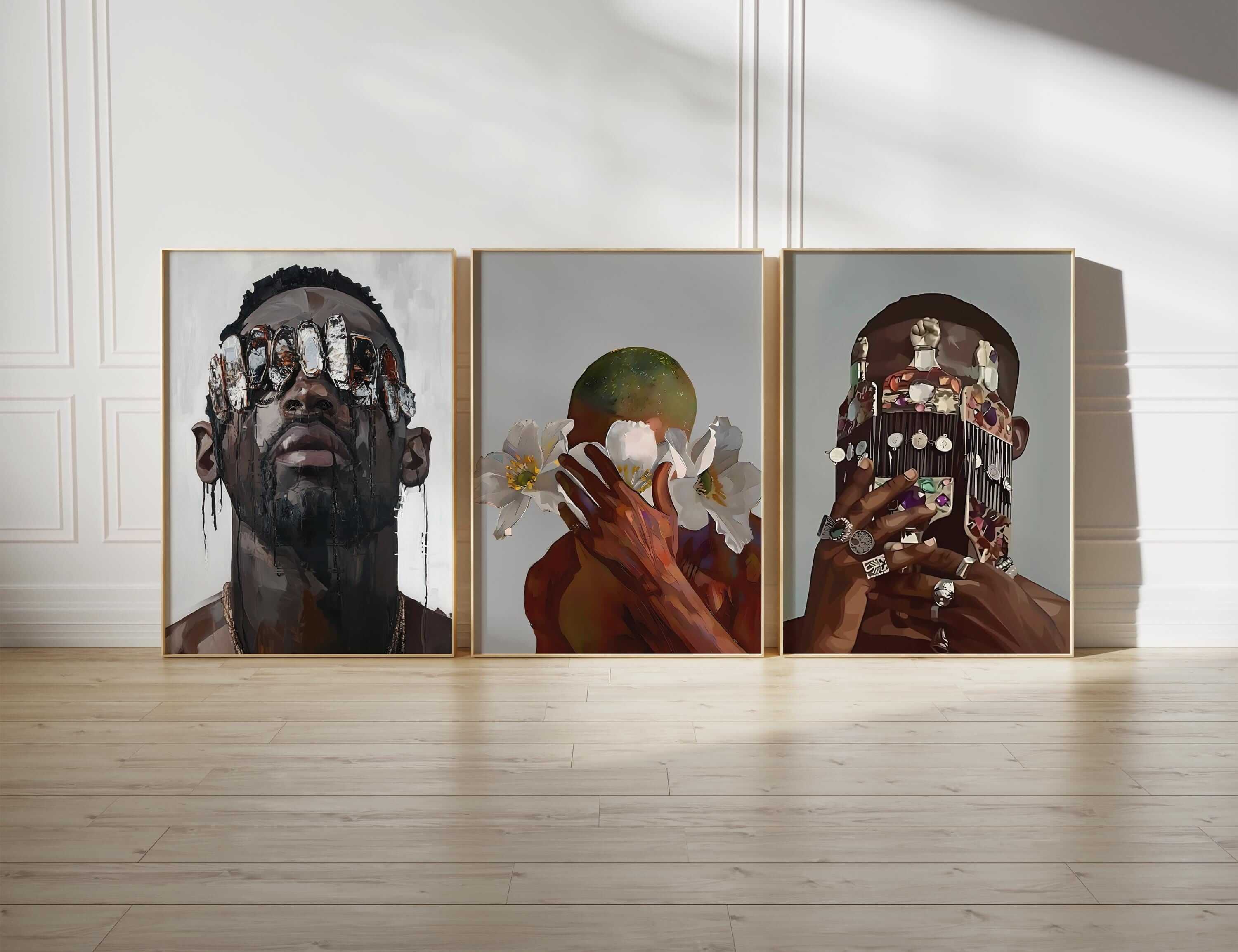 Set of 3 Black Men Wall Art Prints - Haus of Prints