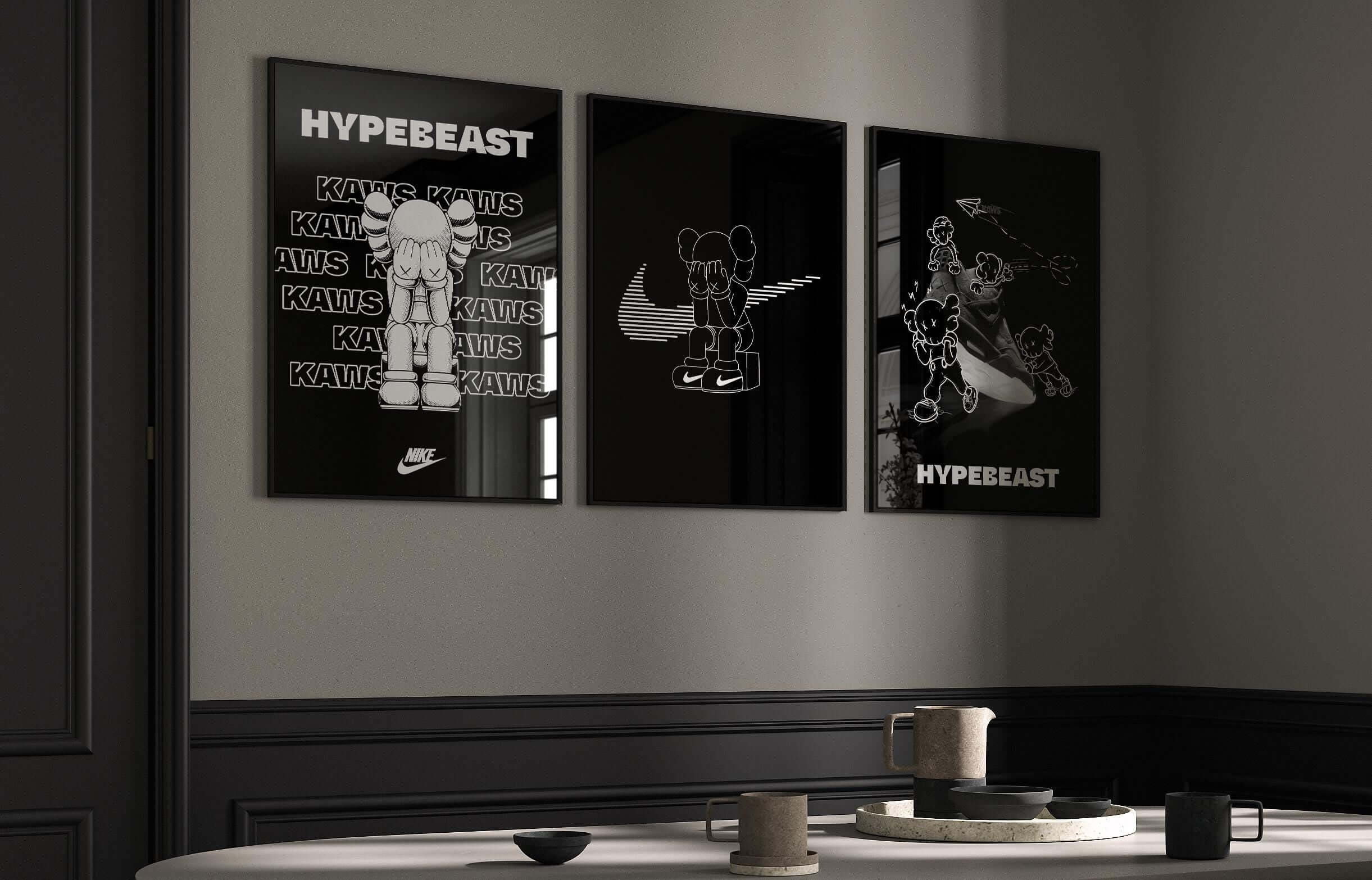 Set of 3 Black and White Hypebeast Posters - Haus of Prints