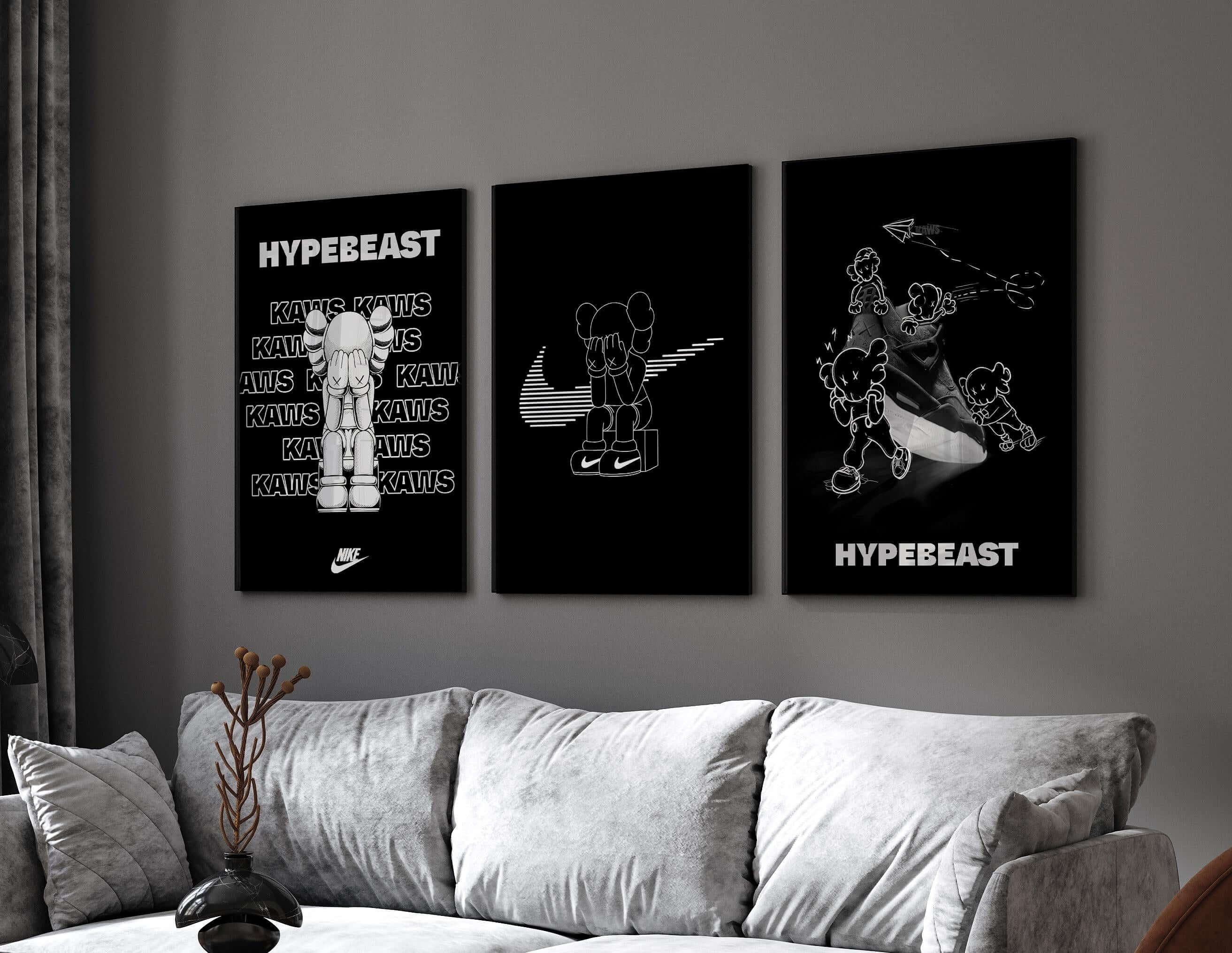 Set of 3 Black and White Hypebeast Posters - Haus of Prints