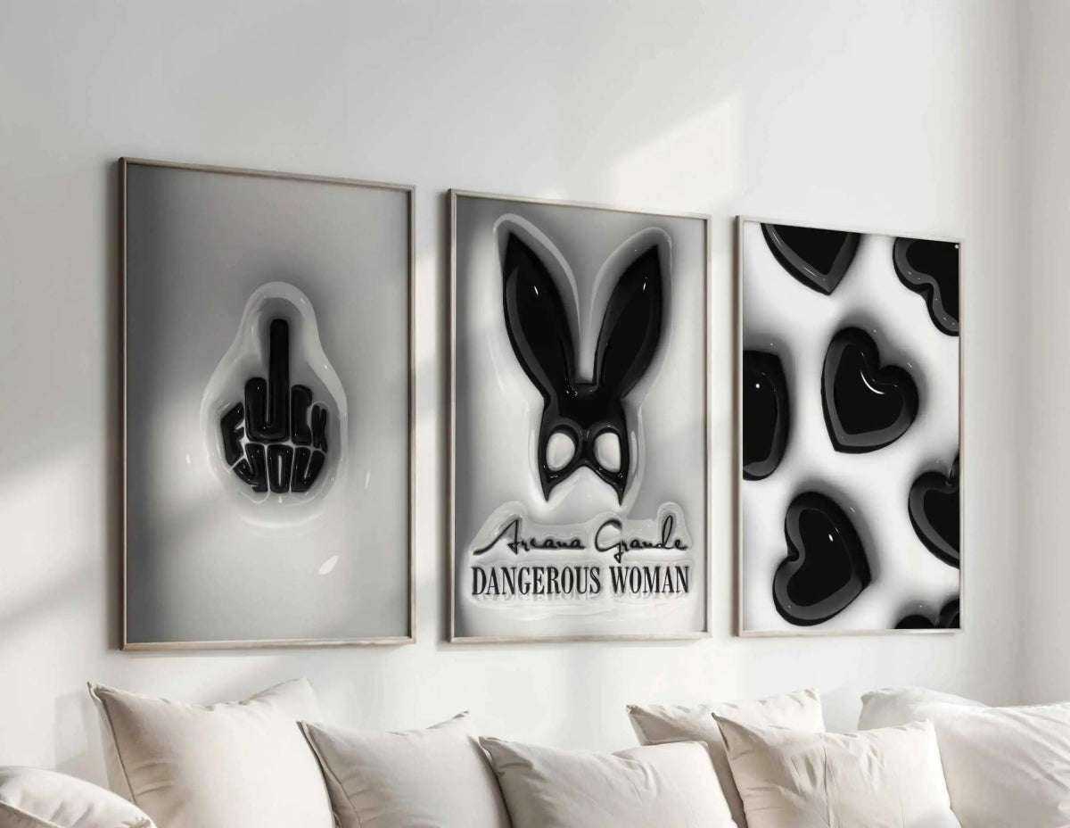 HAUS OF PRINTS Set of 3 Hypebeast Black and White Posters - HYPEBEAST featuring Set of 3 Hypebeast Black and White Posters design elements