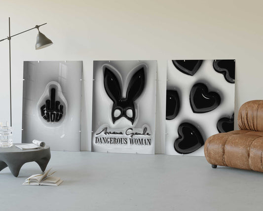 Set of 3 Hypebeast Black and White Posters - Haus of Prints