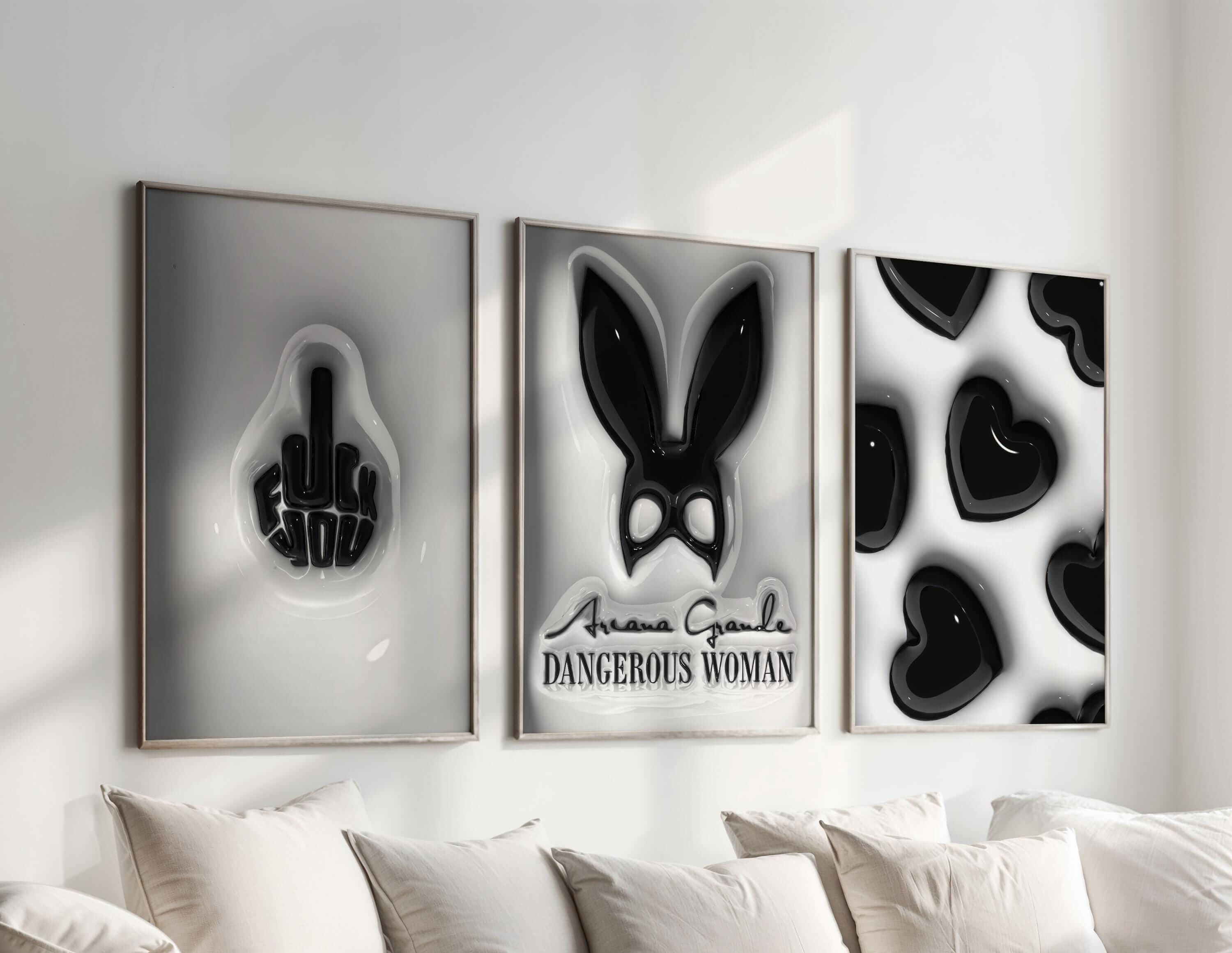 Set of 3 Hypebeast Black and White Posters - Haus of Prints