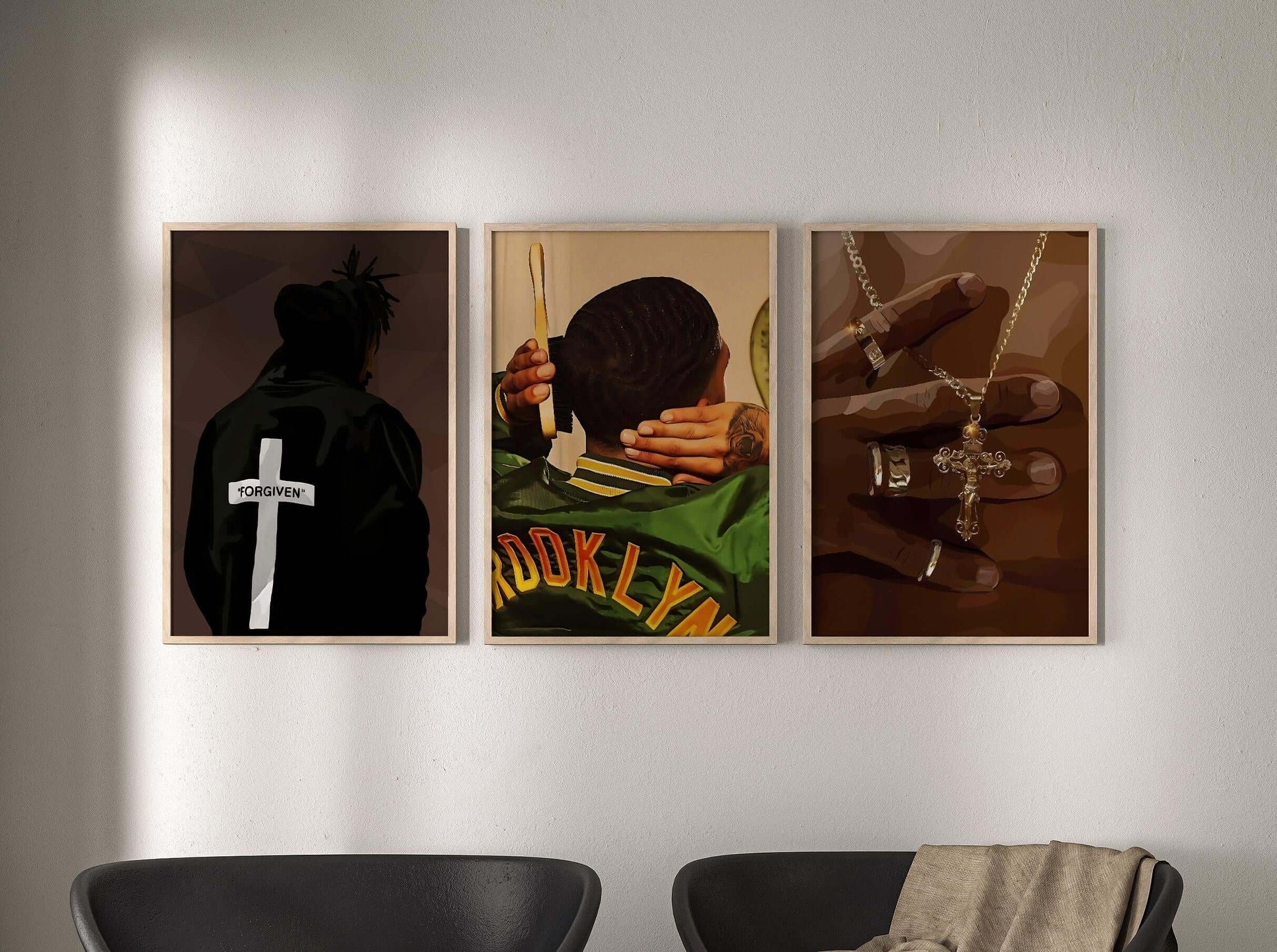 Set of 3 Printable Black Man Wall Art - Haus of Prints