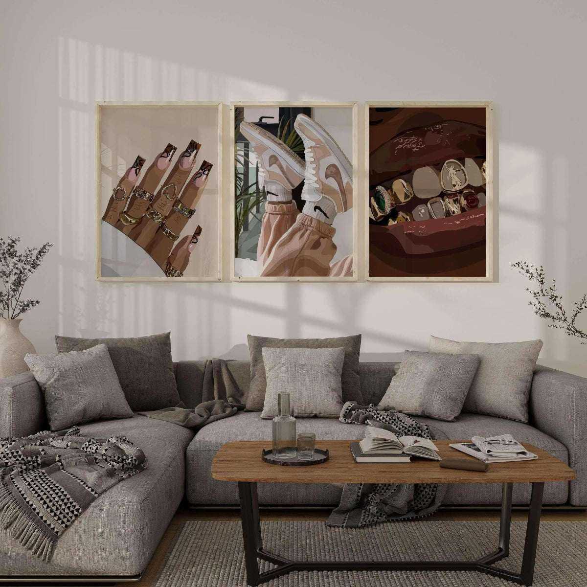 HAUS OF PRINTS Set of 6 Printable Black Woman Wall Art - BLACK ART featuring Set of 6 Printable Black Woman Wall Art design elements