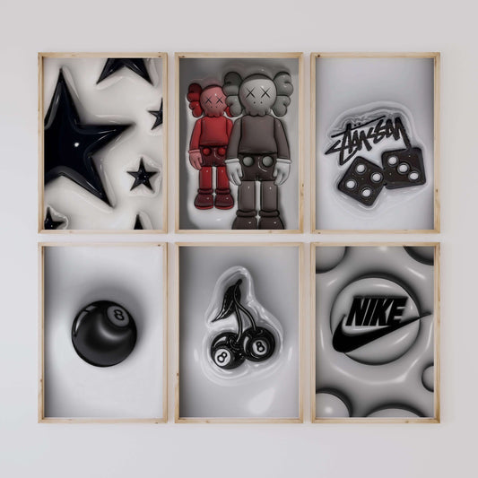 Set of 6 Trendy Urban Wall Art - Haus of Prints
