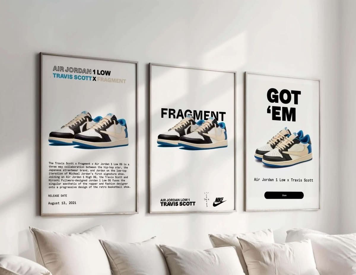 Sneaker Printable Wall Art Set of 3 by Haus of Prints, vibrant art celebrating iconic sneaker culture.