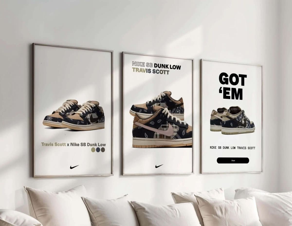 Streetwear Printable Poster Set of 3 featuring vibrant sneaker designs that embody urban culture.