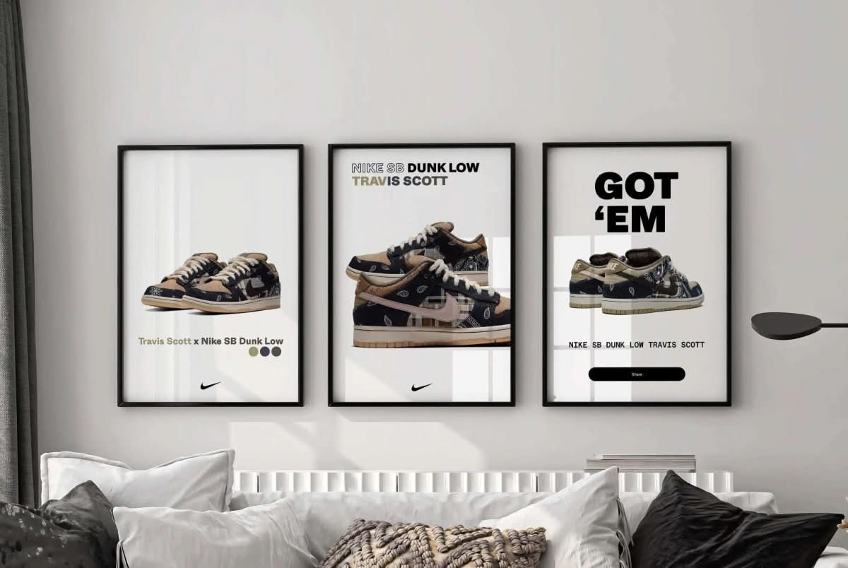 Another angle of the Streetwear Printable Poster Set showcasing stylish sneakers in a trendy layout.