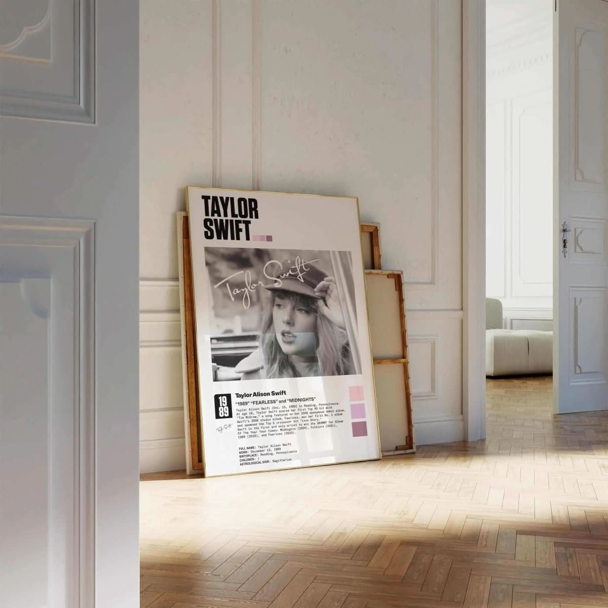 Another view of the Taylor Swift Poster Set highlighting her signature pose and elegant typography.