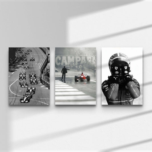 Vintage Formula 1 Wall Art Set of 3 - Haus of Prints
