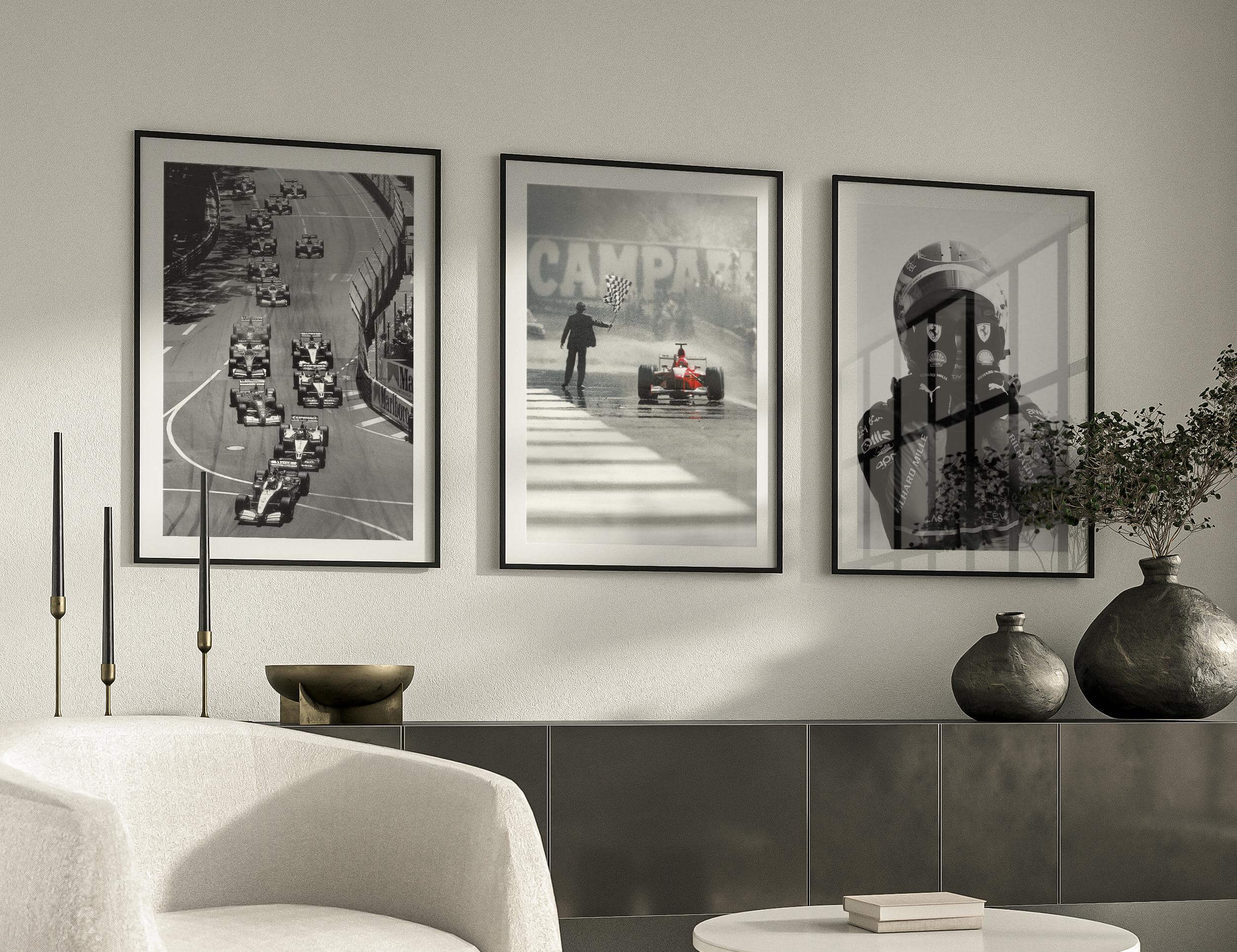 Vintage Formula 1 Wall Art Set of 3 - Haus of Prints