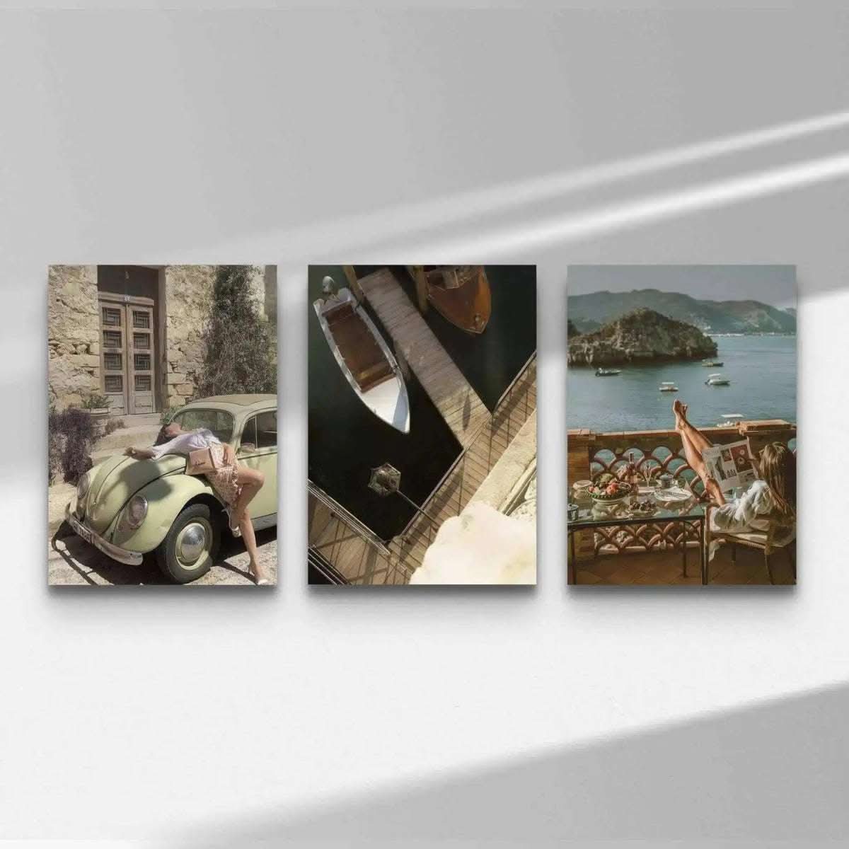 Vintage Luxury Printable Wall Art Set of 3 featuring elegant vintage car design, ideal for stylish decor.
