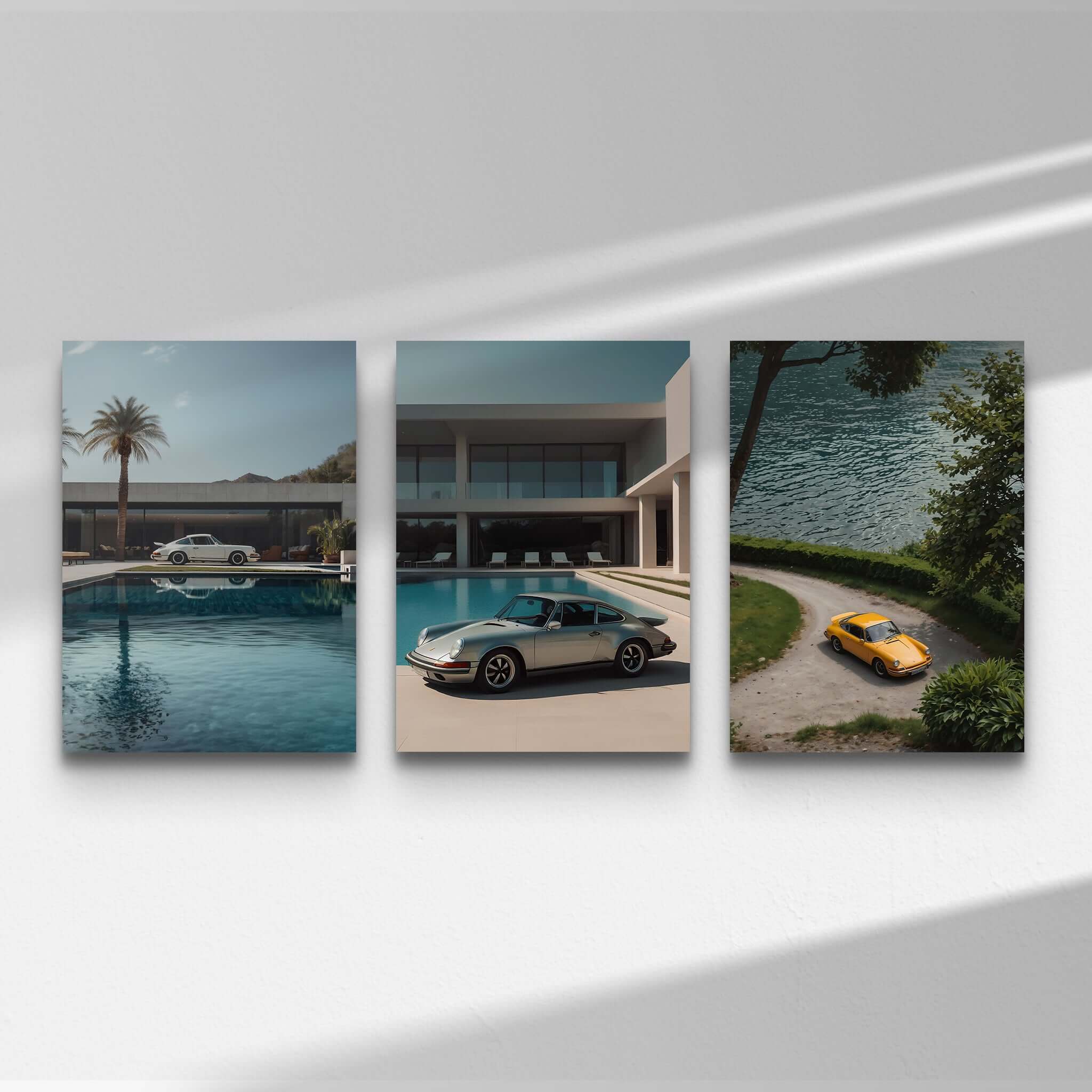 Vintage Porsche 911 Wall Art Set of 3 - Haus of Prints