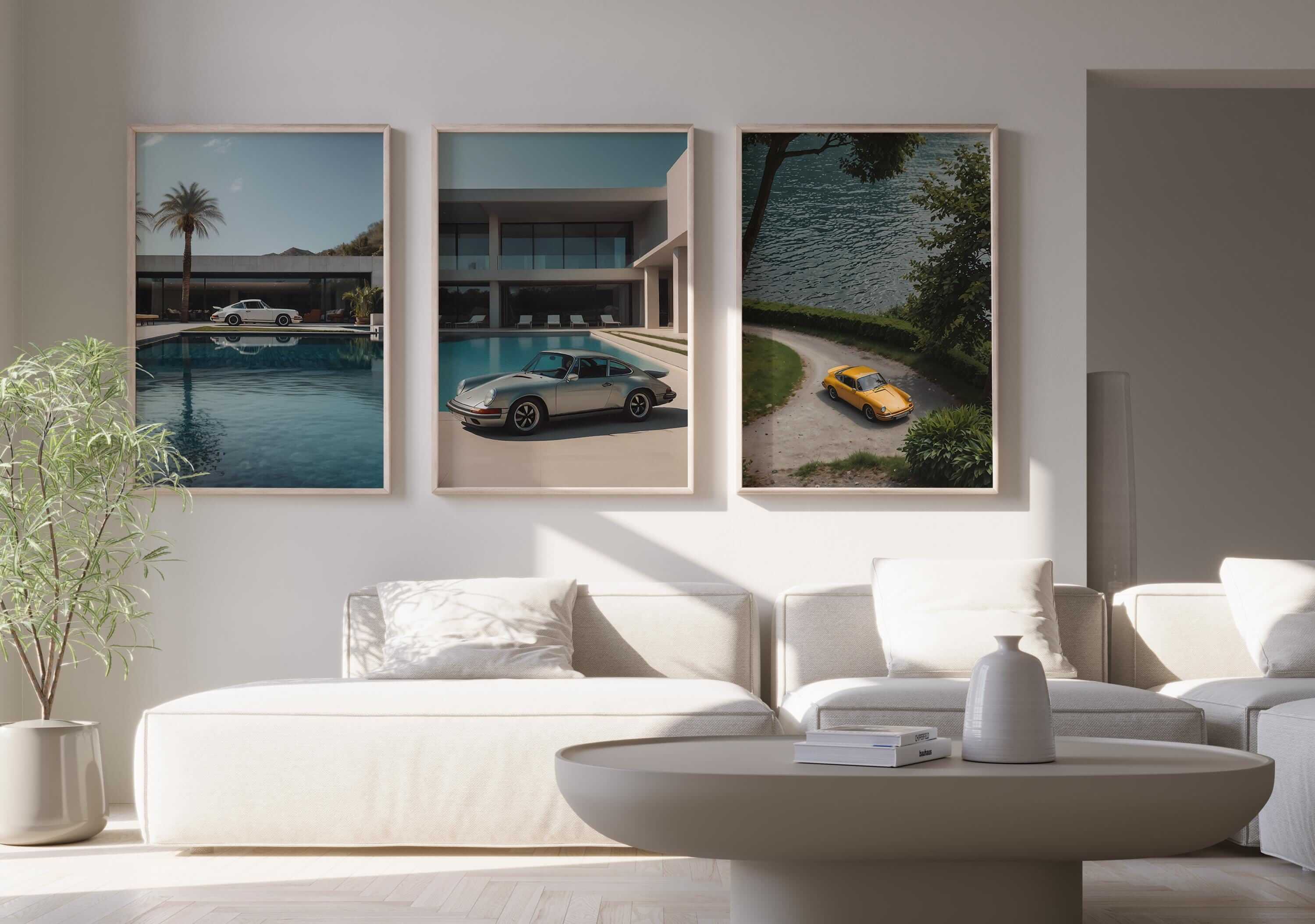 Vintage Porsche 911 Wall Art Set of 3 - Haus of Prints