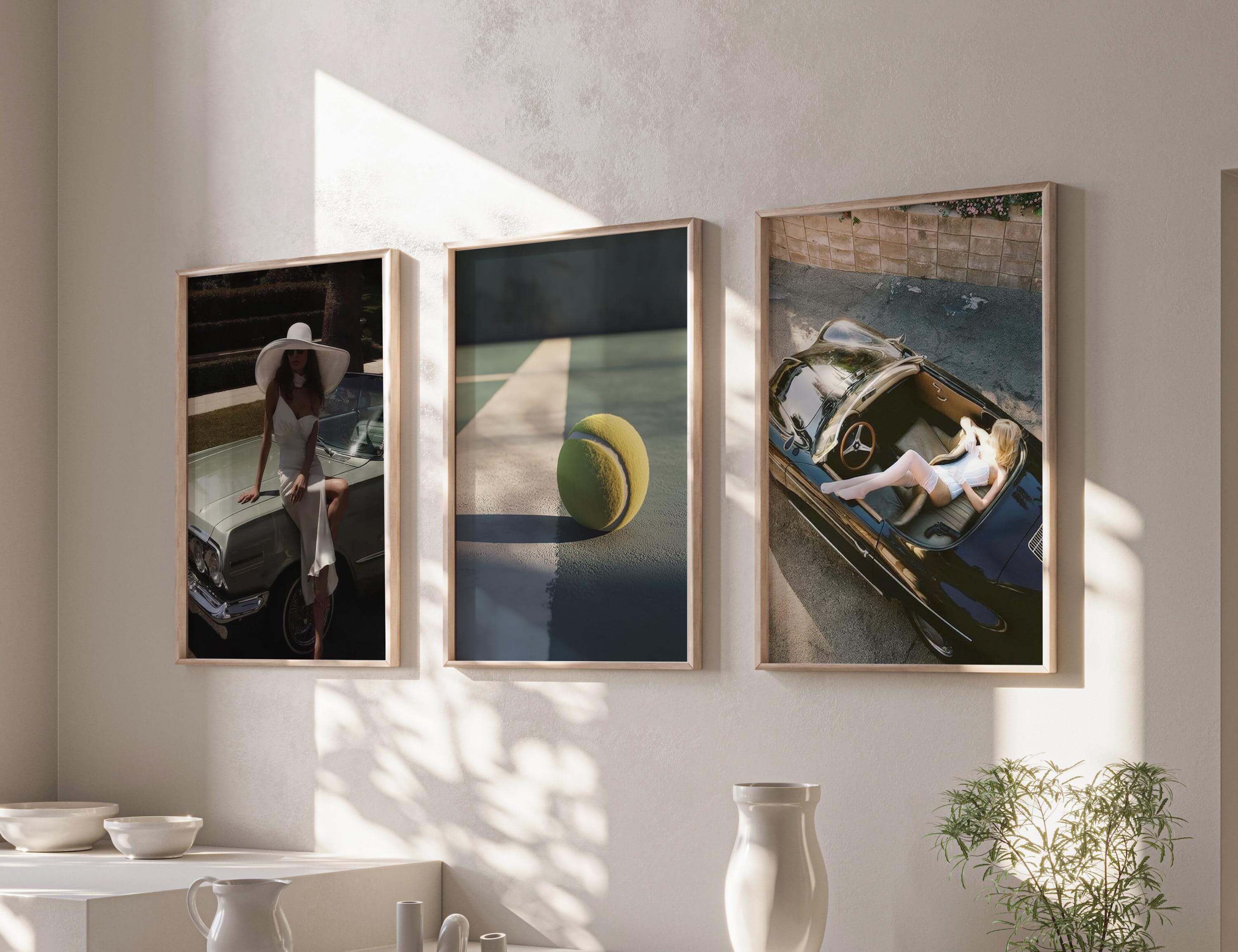 Vintage Tennis Wall Art Set of 3 - Haus of Prints