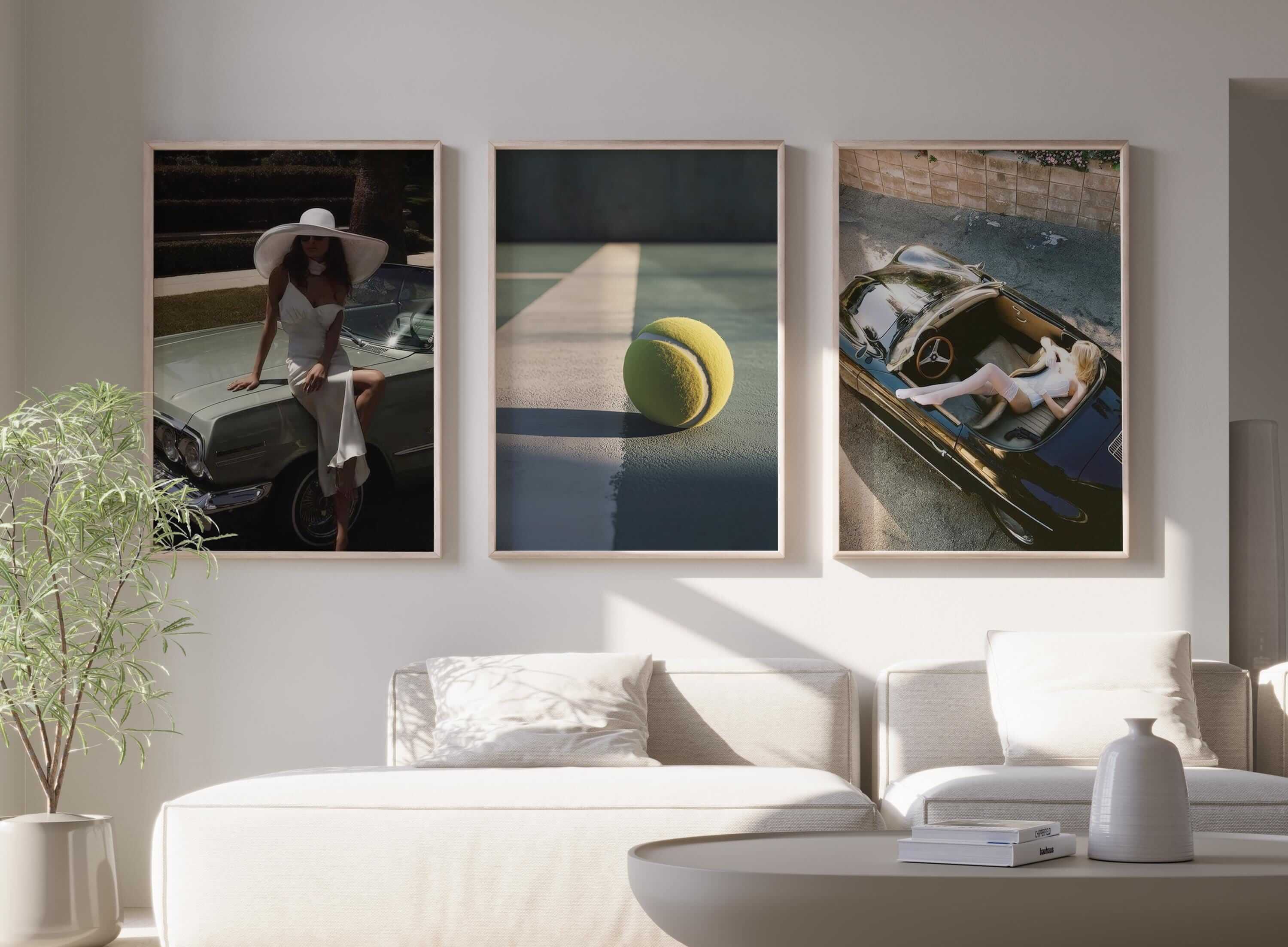 Vintage Tennis Wall Art Set of 3 - Haus of Prints