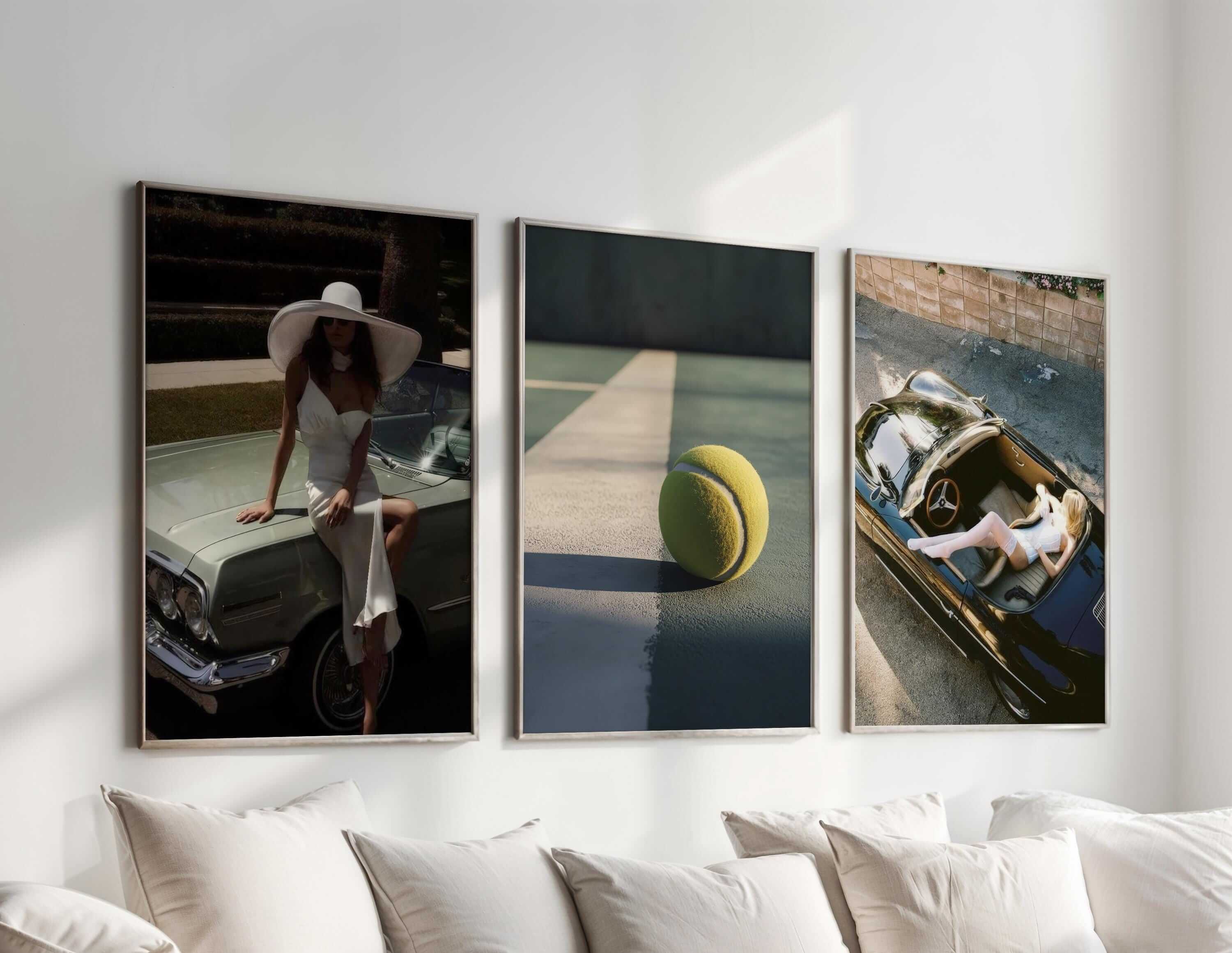 Vintage Tennis Wall Art Set of 3 - Haus of Prints
