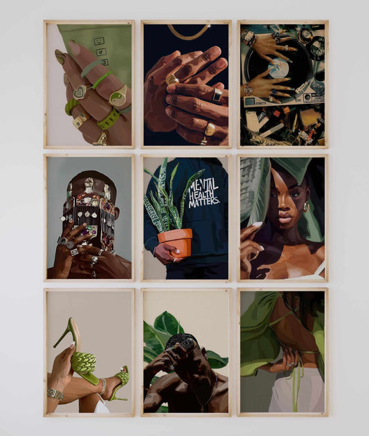 Black Girl Printable Wall Art Set of 9 - Printable Wall Art by Haus of Prints